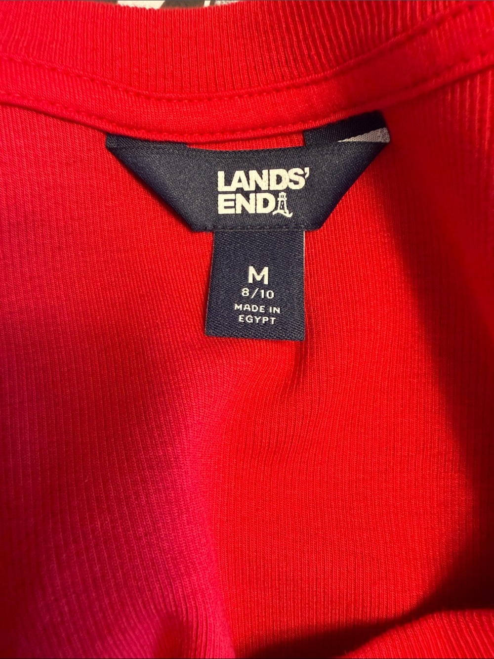 Lands' End Red Ribbed Henley Tank - Picture 6 of 7